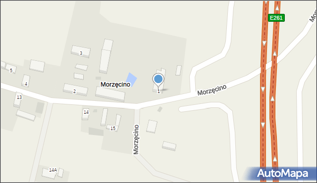 Morzęcino, Morzęcino, 1, mapa Morzęcino