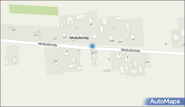 Mościbrody, Mościbrody, 11, mapa Mościbrody