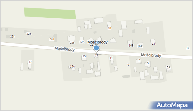 Mościbrody, Mościbrody, 13, mapa Mościbrody