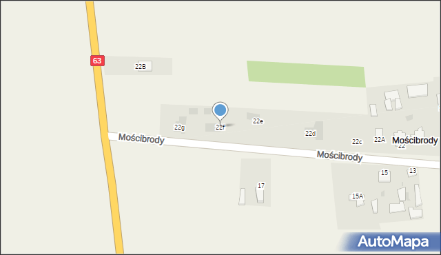 Mościbrody, Mościbrody, 22f, mapa Mościbrody