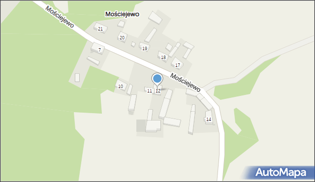 Mościejewo, Mościejewo, 12, mapa Mościejewo