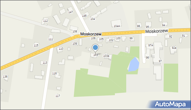 Moskorzew, Moskorzew, 103, mapa Moskorzew