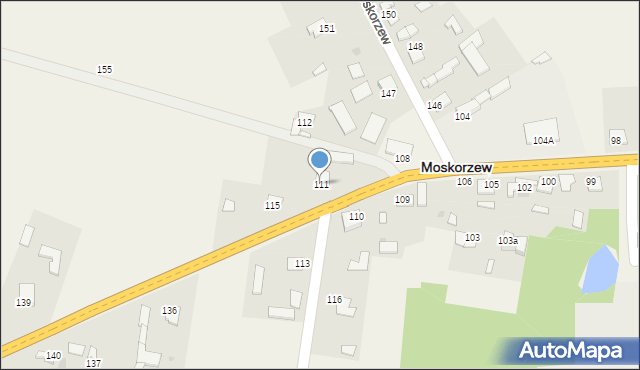 Moskorzew, Moskorzew, 111, mapa Moskorzew