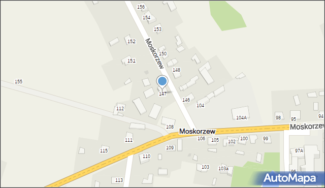 Moskorzew, Moskorzew, 147, mapa Moskorzew