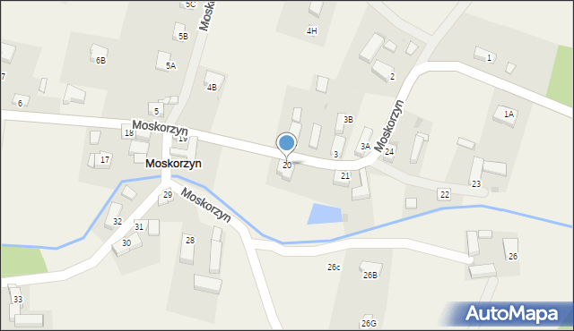 Moskorzyn, Moskorzyn, 20, mapa Moskorzyn