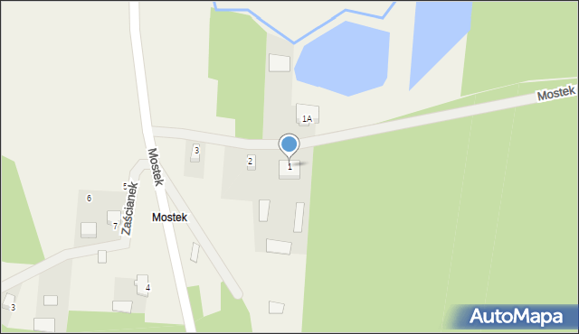 Mostek, Mostek, 1, mapa Mostek