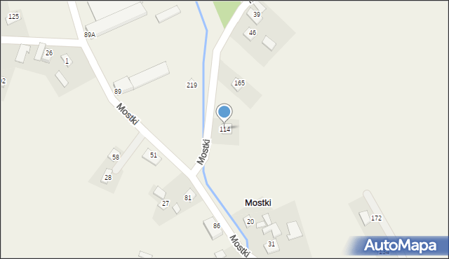 Mostki, Mostki, 114, mapa Mostki
