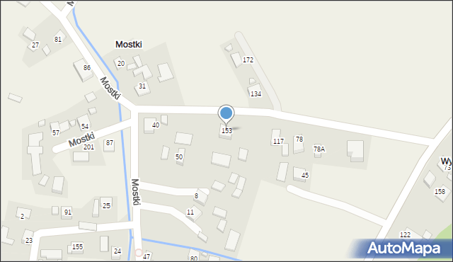 Mostki, Mostki, 153, mapa Mostki