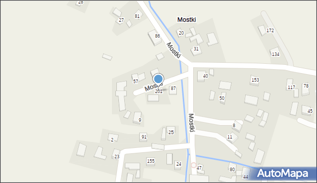 Mostki, Mostki, 201, mapa Mostki