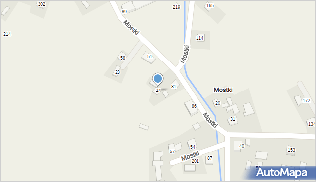 Mostki, Mostki, 27, mapa Mostki
