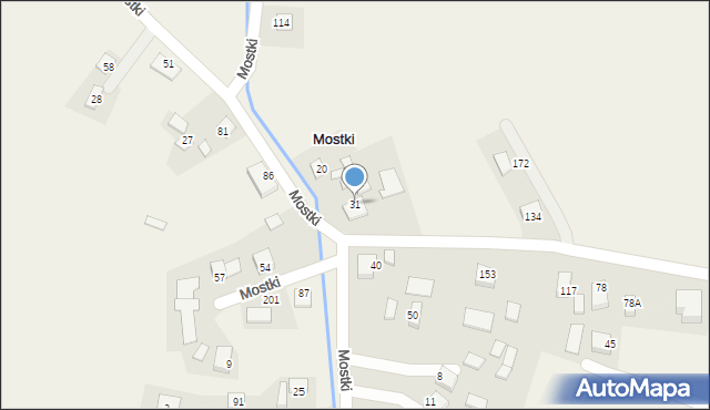 Mostki, Mostki, 31, mapa Mostki