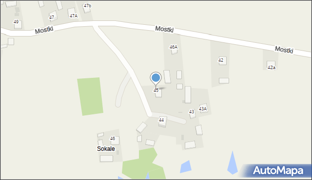 Mostki, Mostki, 45, mapa Mostki