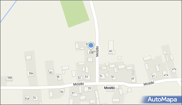 Mostki, Mostki, 53B, mapa Mostki