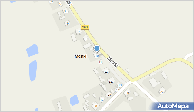 Mostki, Mostki, 10, mapa Mostki