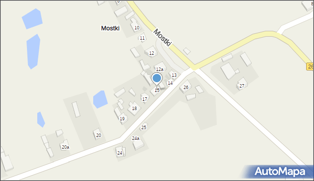 Mostki, Mostki, 15, mapa Mostki