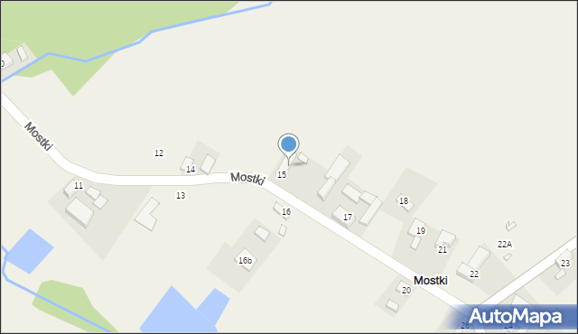 Mostki, Mostki, 16A, mapa Mostki