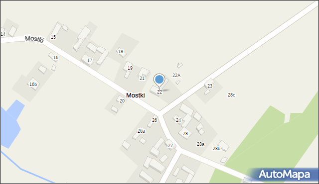 Mostki, Mostki, 22, mapa Mostki