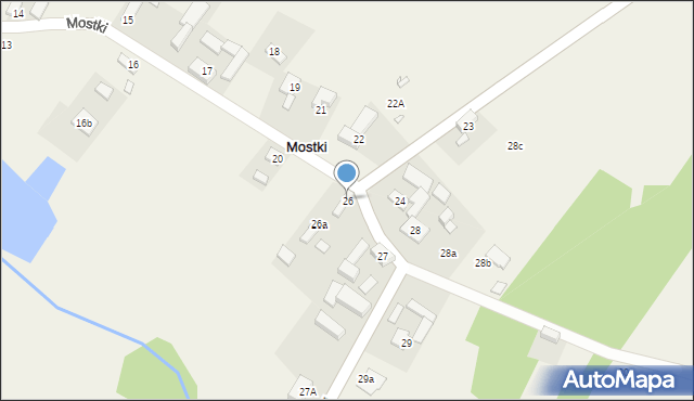 Mostki, Mostki, 26, mapa Mostki