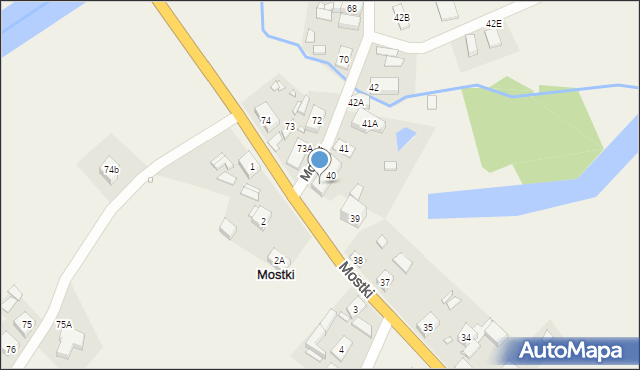 Mostki, Mostki, 40a, mapa Mostki