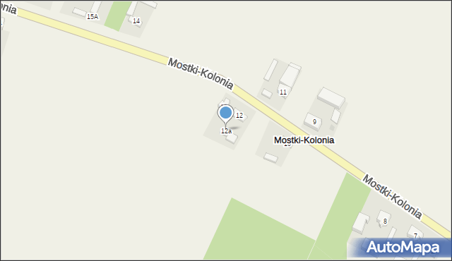 Mostki-Kolonia, Mostki-Kolonia, 12a, mapa Mostki-Kolonia
