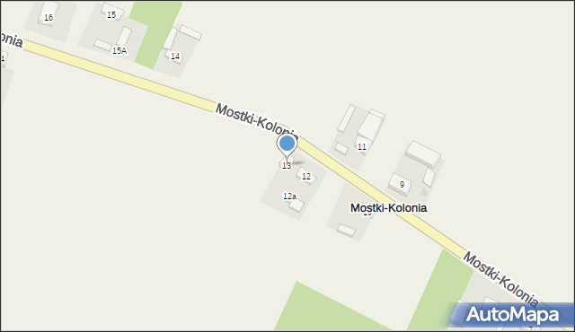 Mostki-Kolonia, Mostki-Kolonia, 13, mapa Mostki-Kolonia