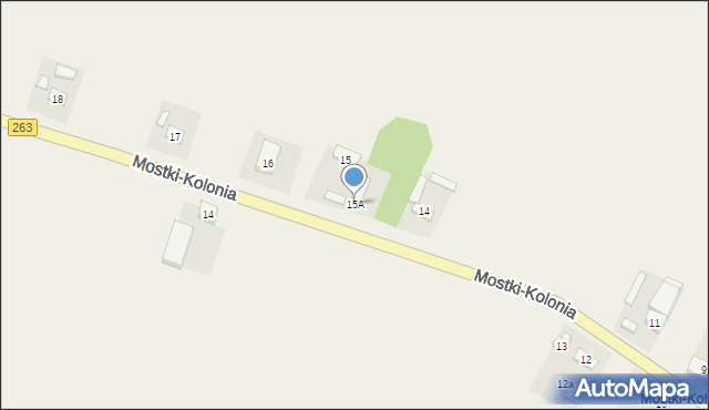 Mostki-Kolonia, Mostki-Kolonia, 15A, mapa Mostki-Kolonia