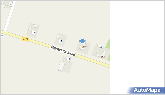 Mostki-Kolonia, Mostki-Kolonia, 16, mapa Mostki-Kolonia