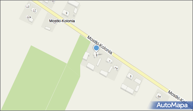 Mostki-Kolonia, Mostki-Kolonia, 8, mapa Mostki-Kolonia