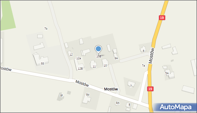 Mostów, Mostów, 10B, mapa Mostów