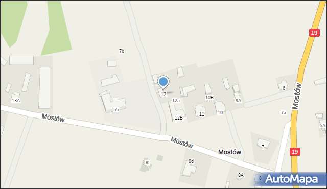 Mostów, Mostów, 12, mapa Mostów