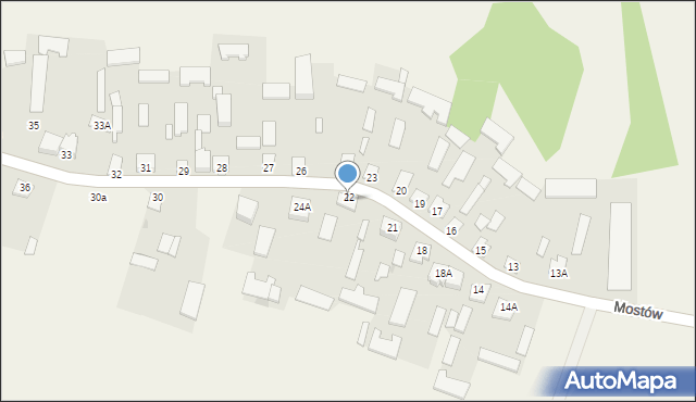 Mostów, Mostów, 24, mapa Mostów
