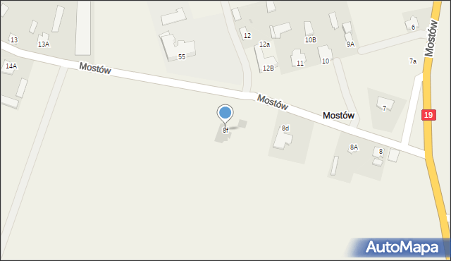 Mostów, Mostów, 8f, mapa Mostów