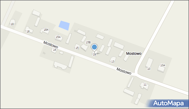 Mostowo, Mostowo, 14, mapa Mostowo