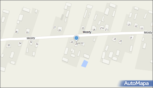 Mosty, Mosty, 23, mapa Mosty