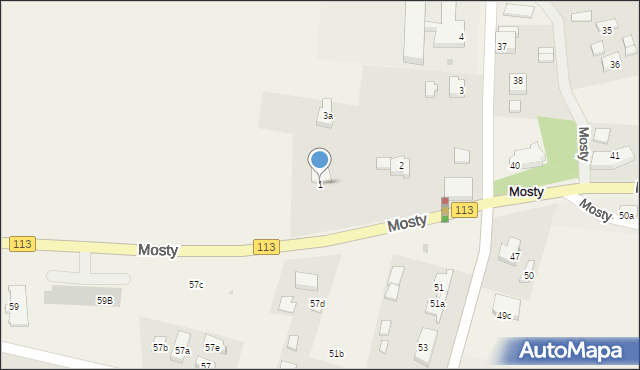 Mosty, Mosty, 1, mapa Mosty
