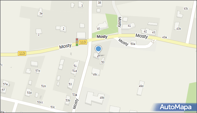 Mosty, Mosty, 47, mapa Mosty