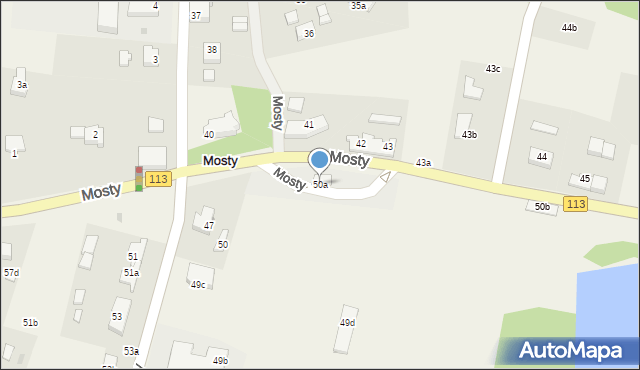 Mosty, Mosty, 50a, mapa Mosty