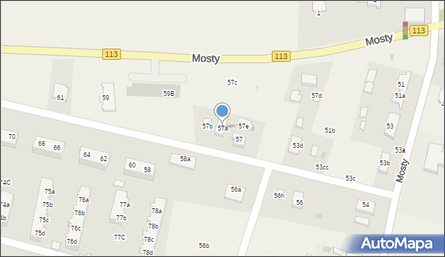 Mosty, Mosty, 57a, mapa Mosty