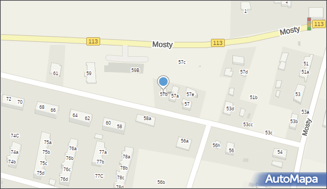 Mosty, Mosty, 57b, mapa Mosty