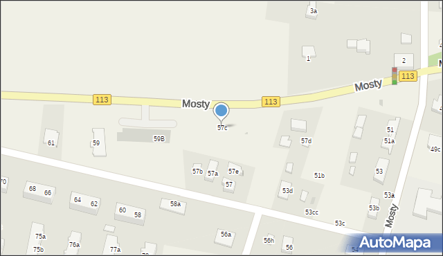 Mosty, Mosty, 57c, mapa Mosty