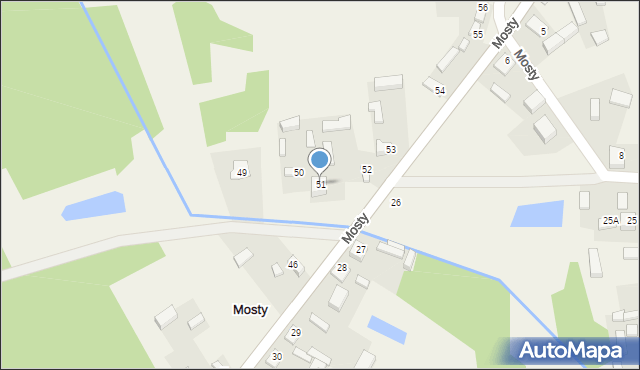 Mosty, Mosty, 51, mapa Mosty