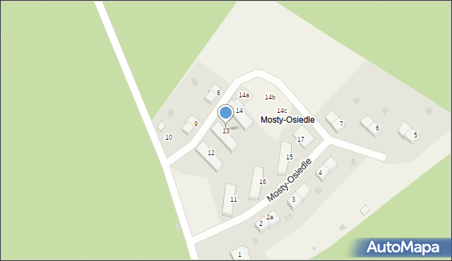 Mosty-Osiedle, Mosty-Osiedle, 13, mapa Mosty-Osiedle