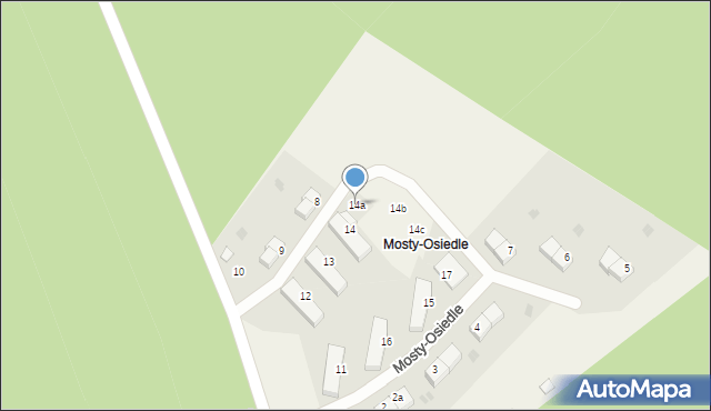 Mosty-Osiedle, Mosty-Osiedle, 14a, mapa Mosty-Osiedle