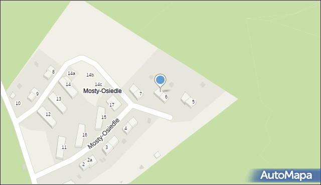 Mosty-Osiedle, Mosty-Osiedle, 6a, mapa Mosty-Osiedle