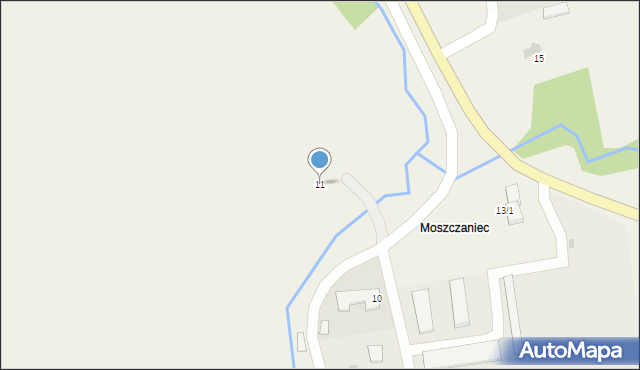 Moszczaniec, Moszczaniec, 11, mapa Moszczaniec