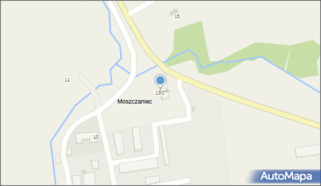 Moszczaniec, Moszczaniec, 13/1, mapa Moszczaniec