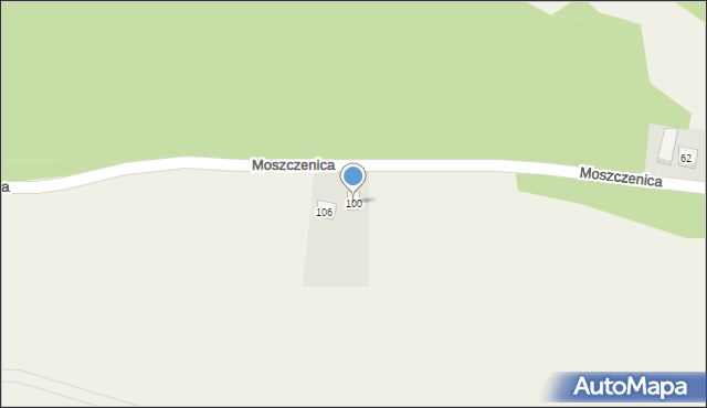 Moszczenica, Moszczenica, 100, mapa Moszczenica