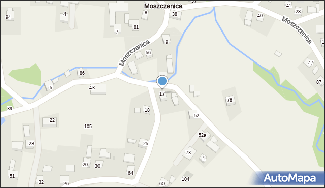 Moszczenica, Moszczenica, 17, mapa Moszczenica