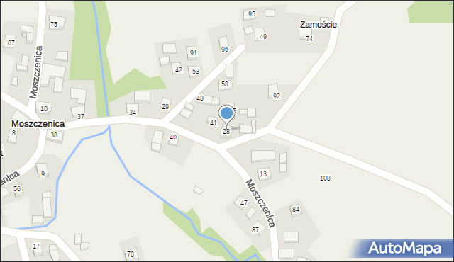 Moszczenica, Moszczenica, 28, mapa Moszczenica