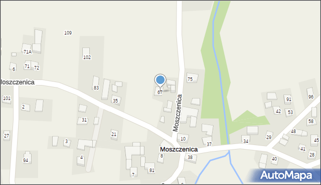 Moszczenica, Moszczenica, 67, mapa Moszczenica